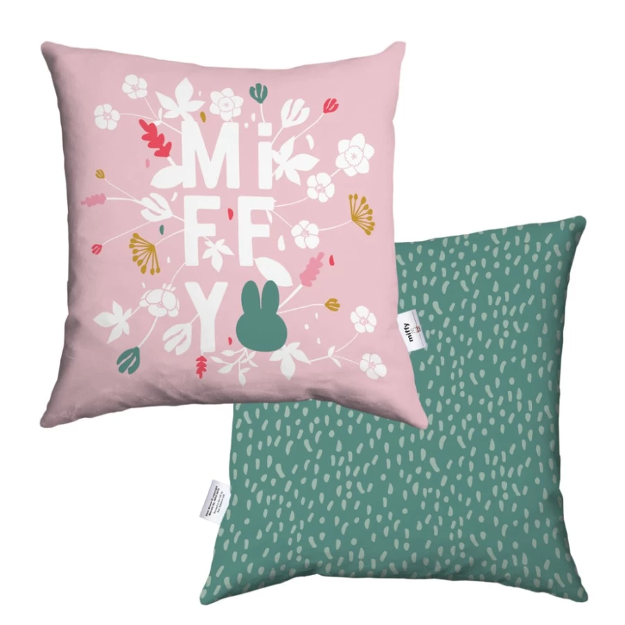 MIFFY Pink Floral Cushion - Soft Decorative Pillow with Floral Design
