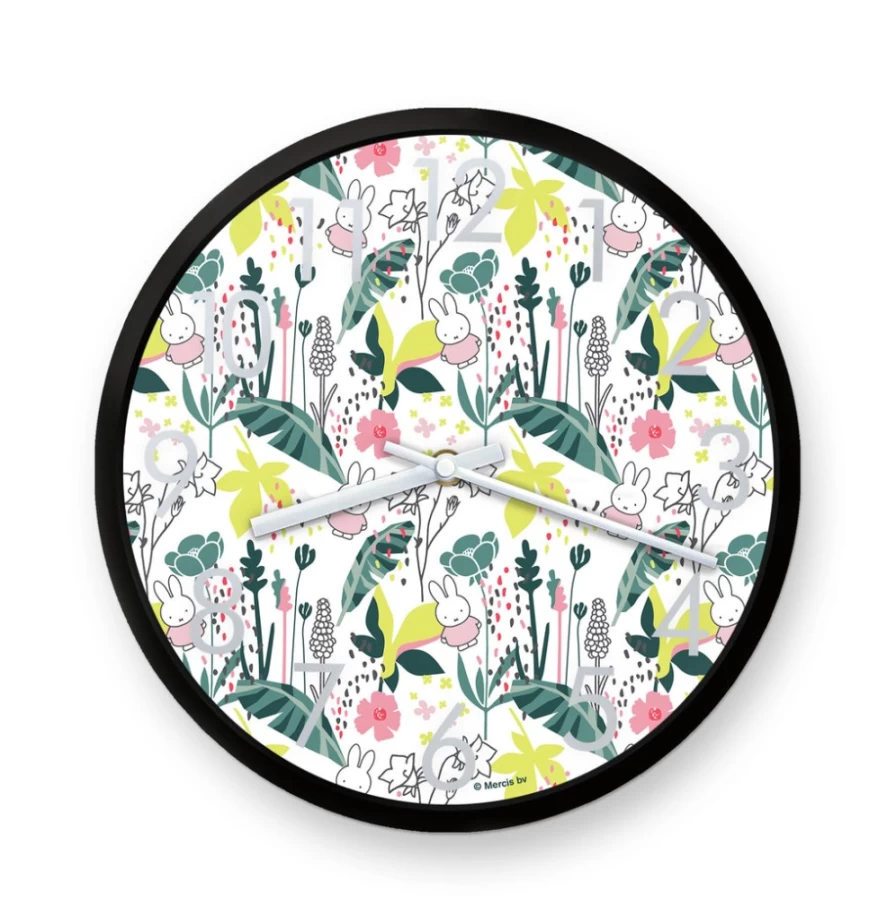 MIFFY Floral Expression Wall Clock - Decorative Miffy Themed Room Decor