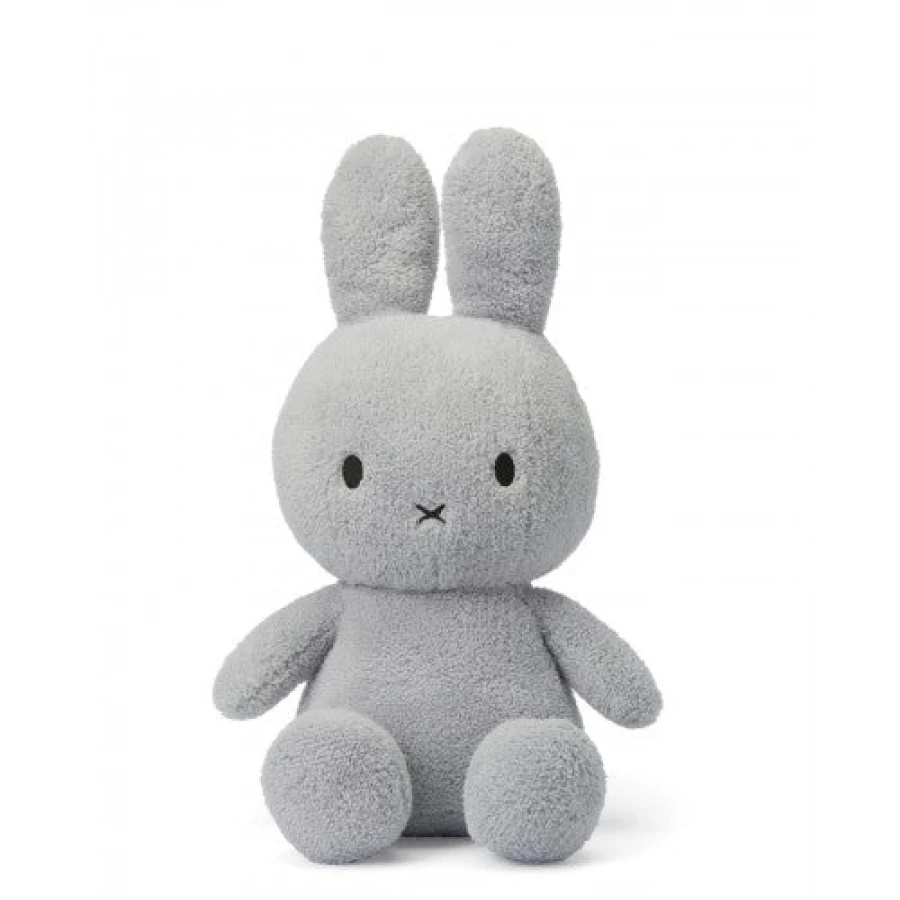MIFFY Large Light Grey Terry Plush Toy - Soft Stuffed Animal Bunny