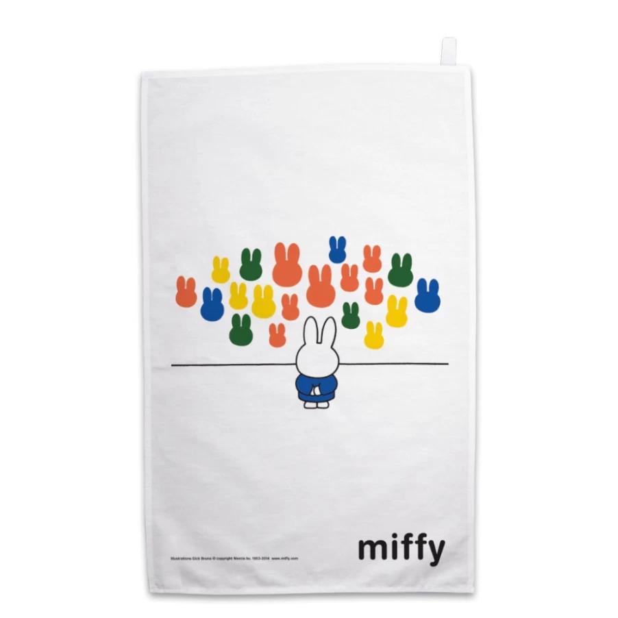 MIFFY Art Gallery Tea Towel - Cute Bunny Design Kitchen Towel for Decor & Gifts