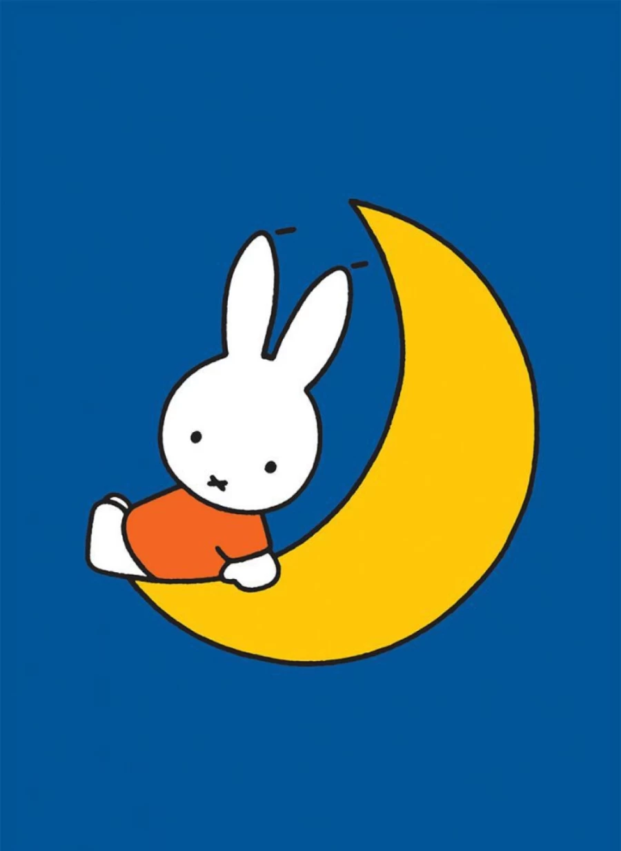 "MIFFY Mini Poster - Miffy Sat On The Moon Art Print"