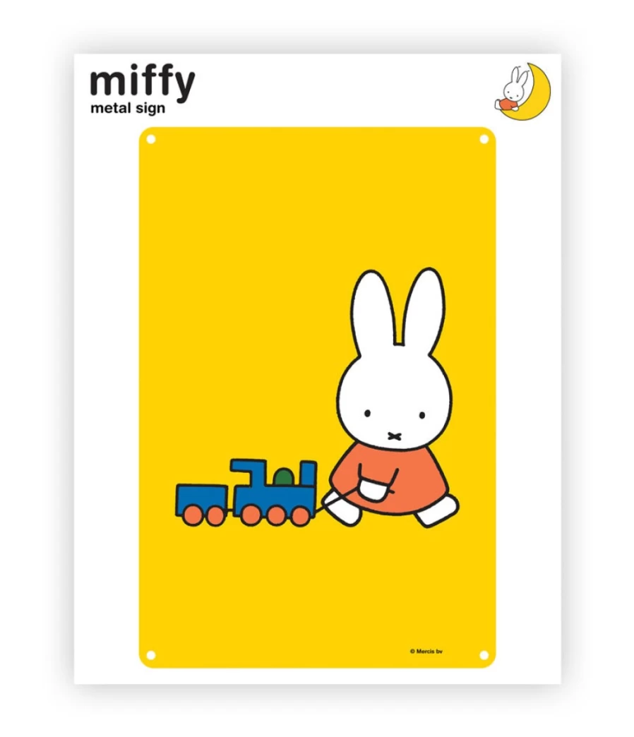 "Vintage MIFFY Train Metal Wall Art Sign - Decorative Tin Plaque for Kids Room Decor"
