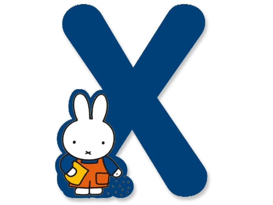 MIFFY Wooden Letter A to Z - Blue Miffy Alphabet Decor for Kids Room