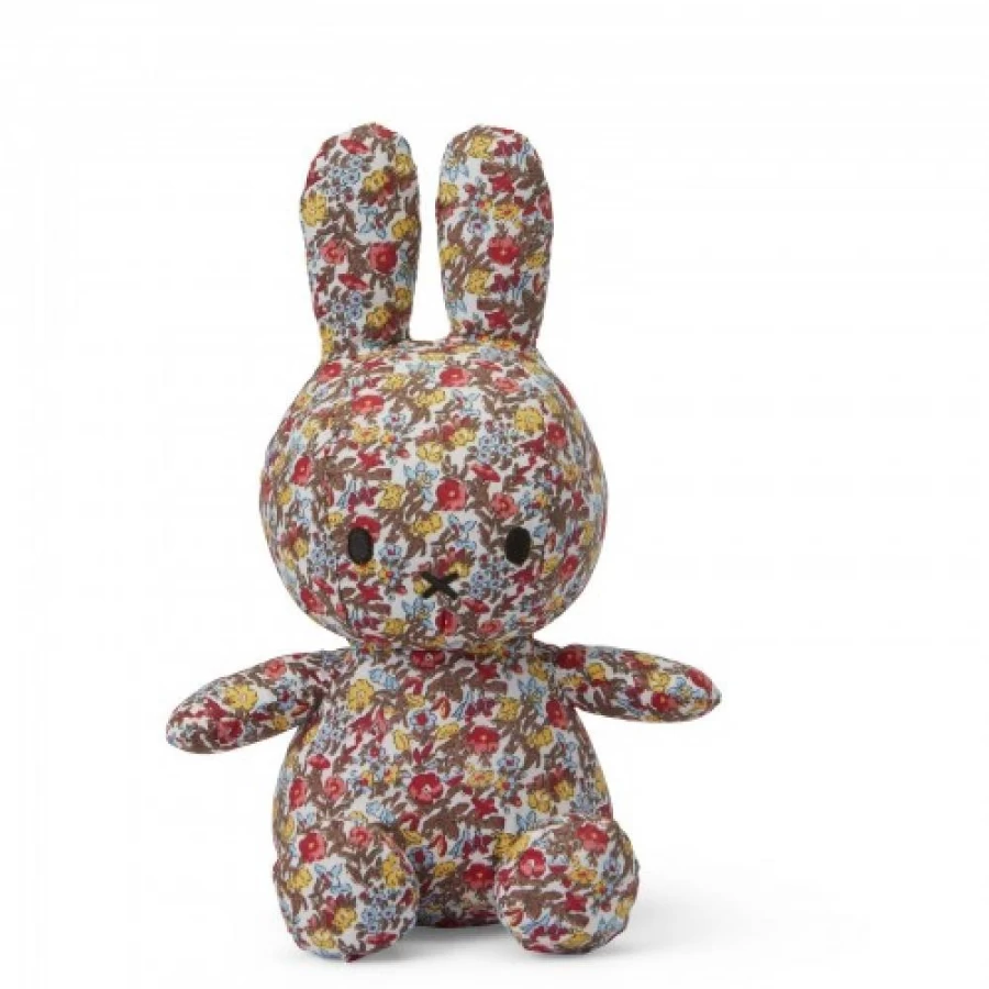 MIFFY Sitting Plush Toy with Ditsy Flower Design - Soft Cuddle Bunny Stuffed Animal