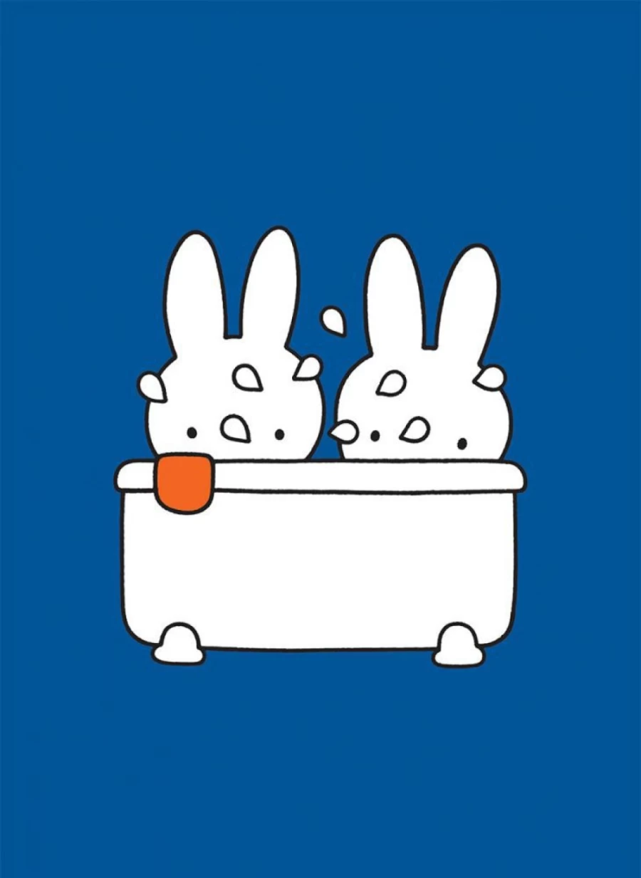 "MIFFY Mini Poster - Miffy Taking A Bath Cute Art Print"