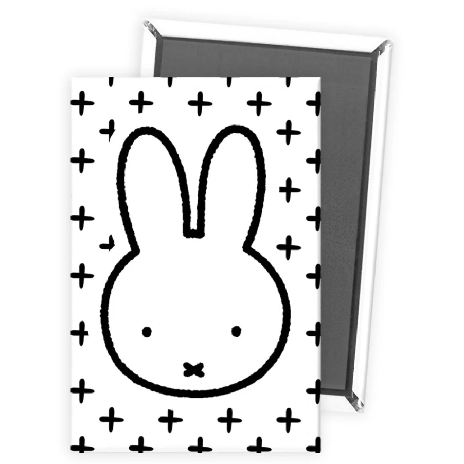 MIFFY Official Miffy Face Refrigerator Magnet - Cute Bunny Decorative Fridge Accessory
