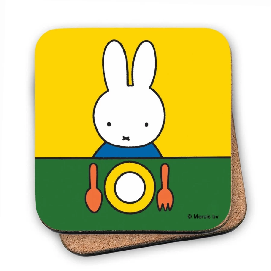MIFFY Premium Cork Coasters - Set of 6 Reusable Heat-Resistant Drink Mats for Table Protection